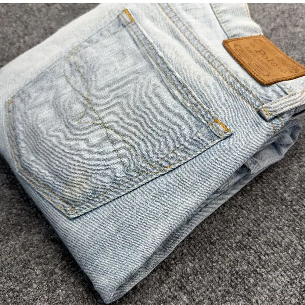 Polo Ralph Lauren Jeans Mens 34x30 Light Wash Stretch Denim Slim